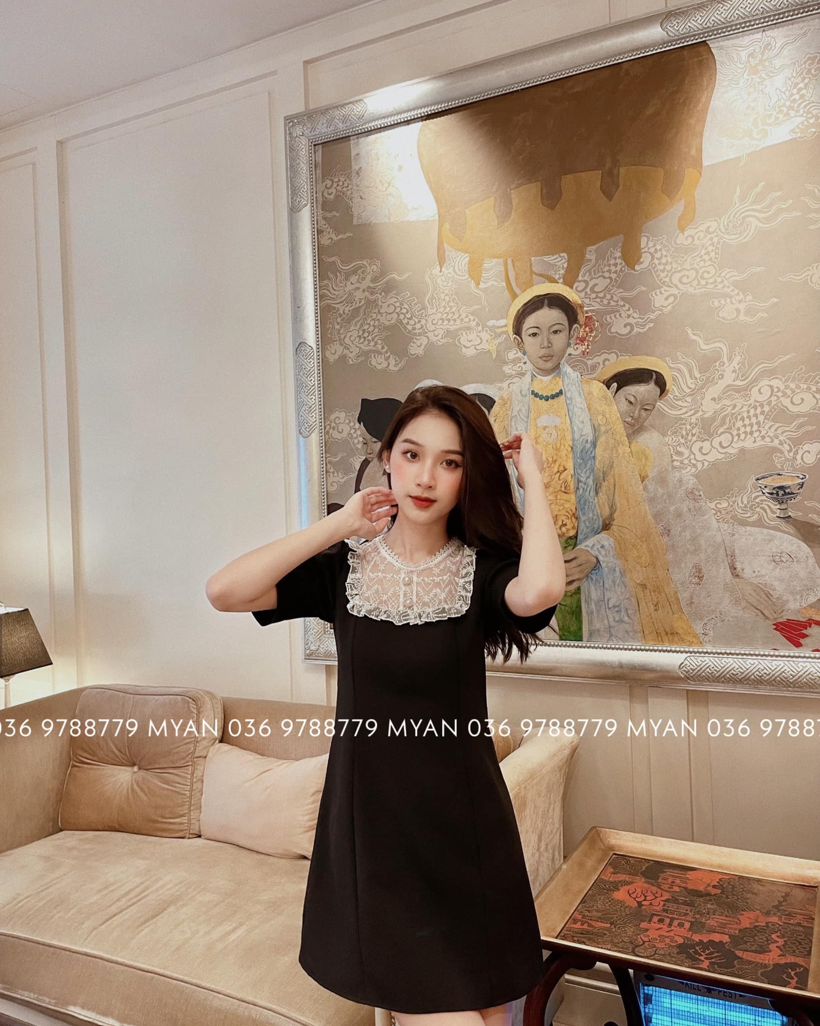Lịch sử giá Váy nhung pha ren cổ vuông cập nhật 2/2024 - Mua Thông Minh