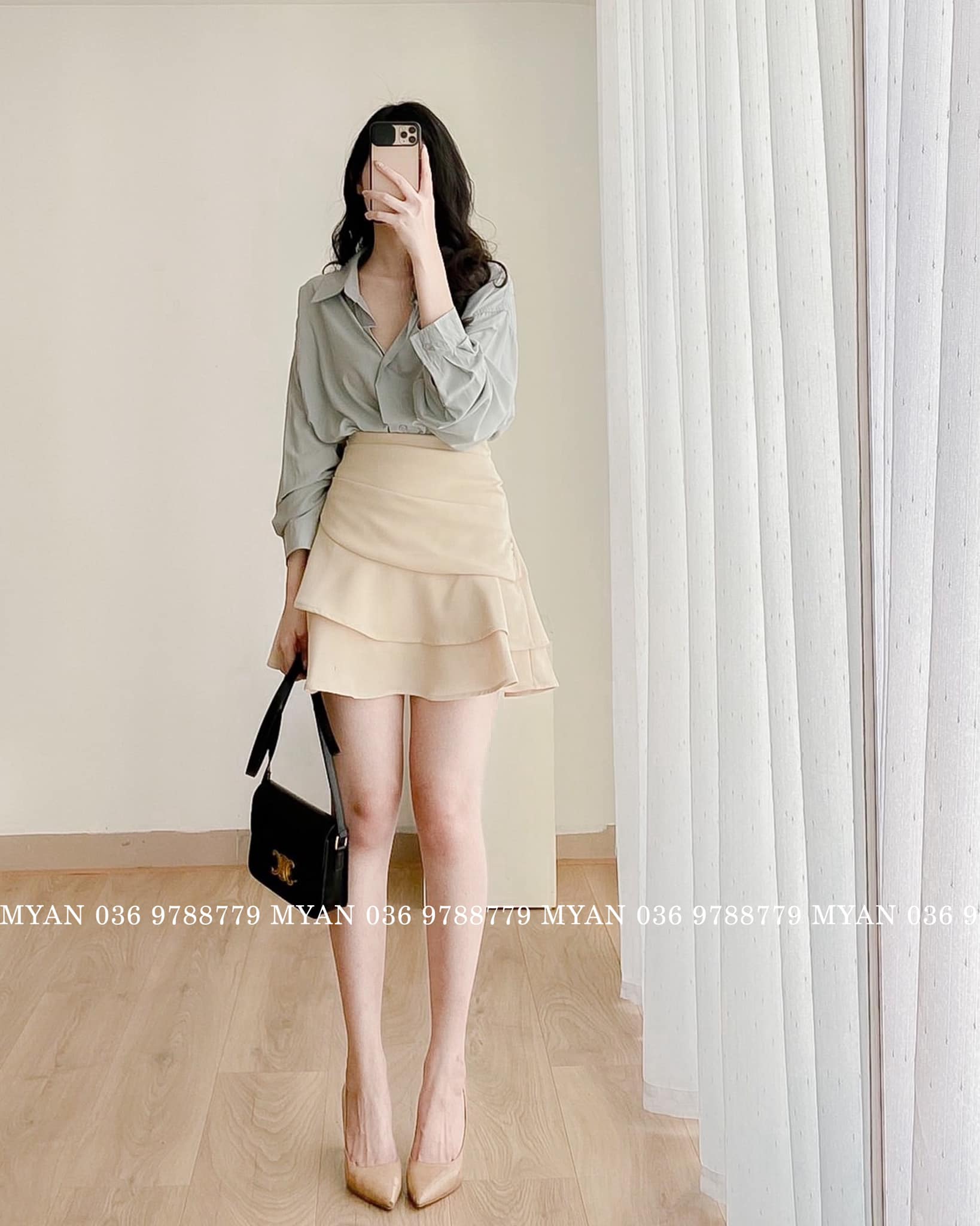 Quần short cotton giả chân váy