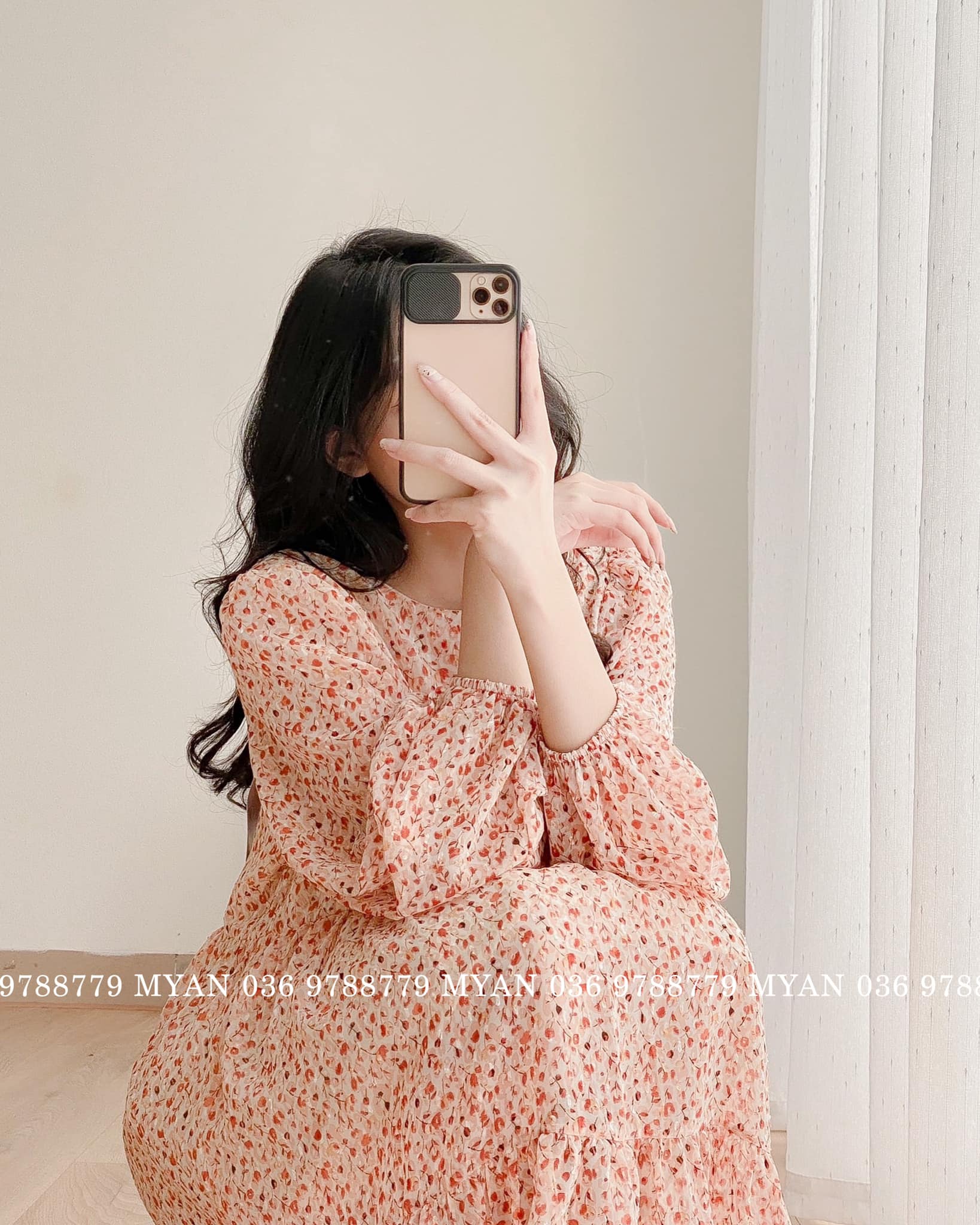 Váy ngủ mùa đông san hô nhung dài phần dày gợi cảm phiên bản Hàn Quốc