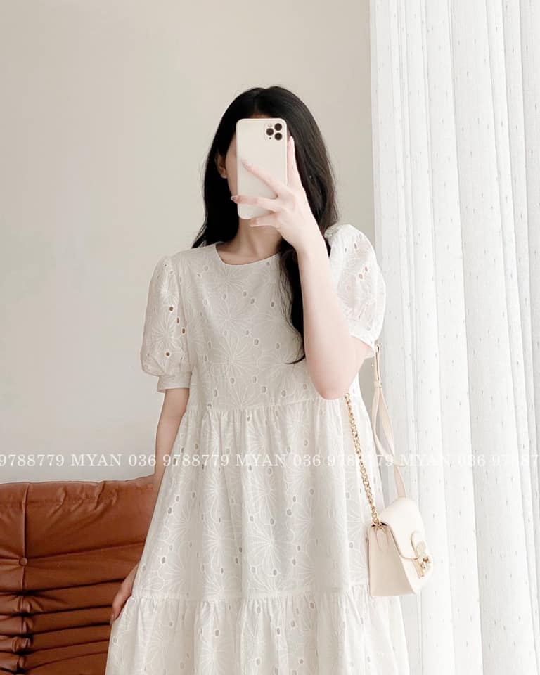 Đầm thô đũi trắng | Shopee Việt Nam