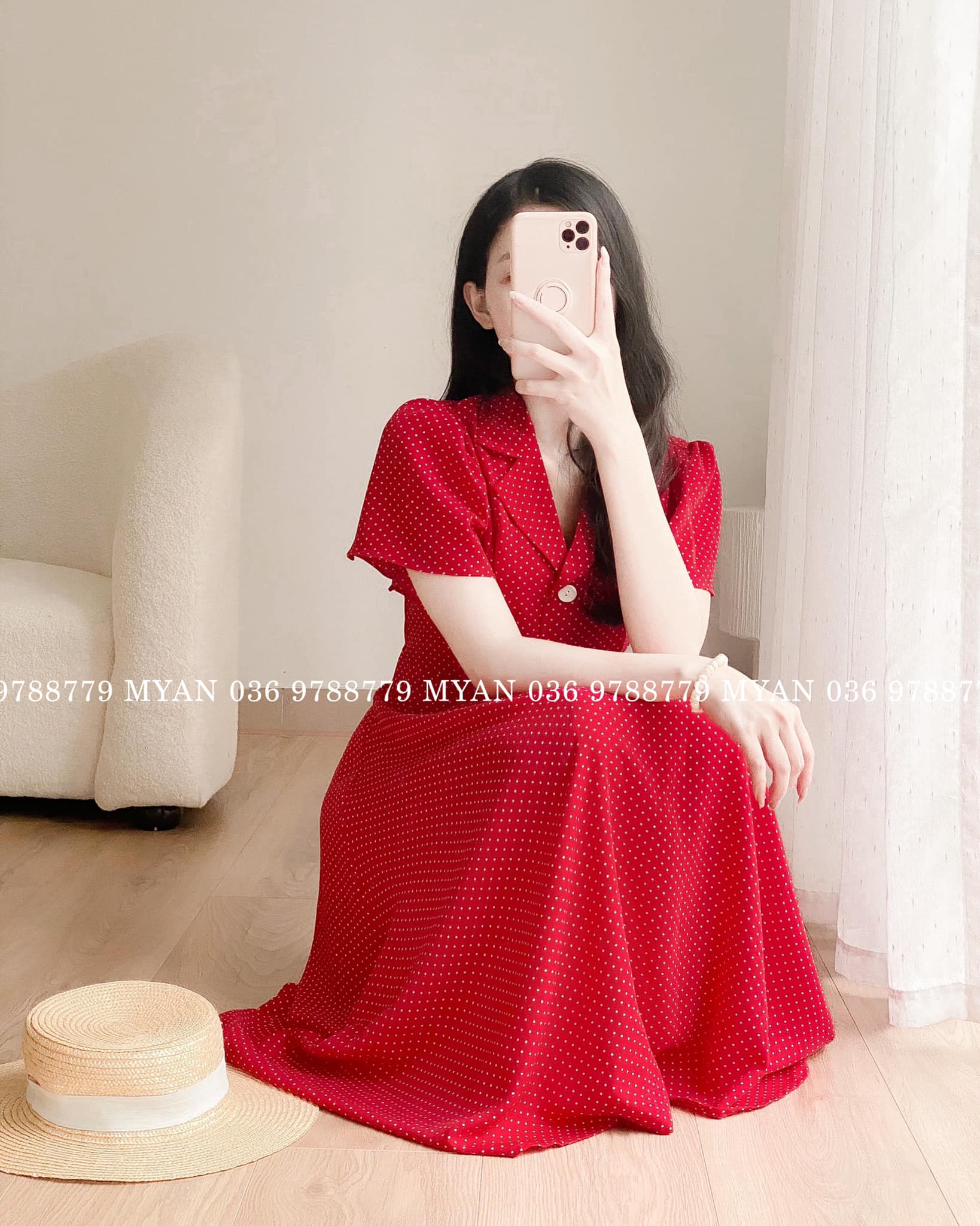 Đầm Chấm Bi 💖KHA NGUYEN💖 Váy Chấm Bi Cổ Vuông Tim Tay Phồng Dáng Dài Nữ  Tính - Thiết Kế Cao Cấp | Shopee Việt Nam