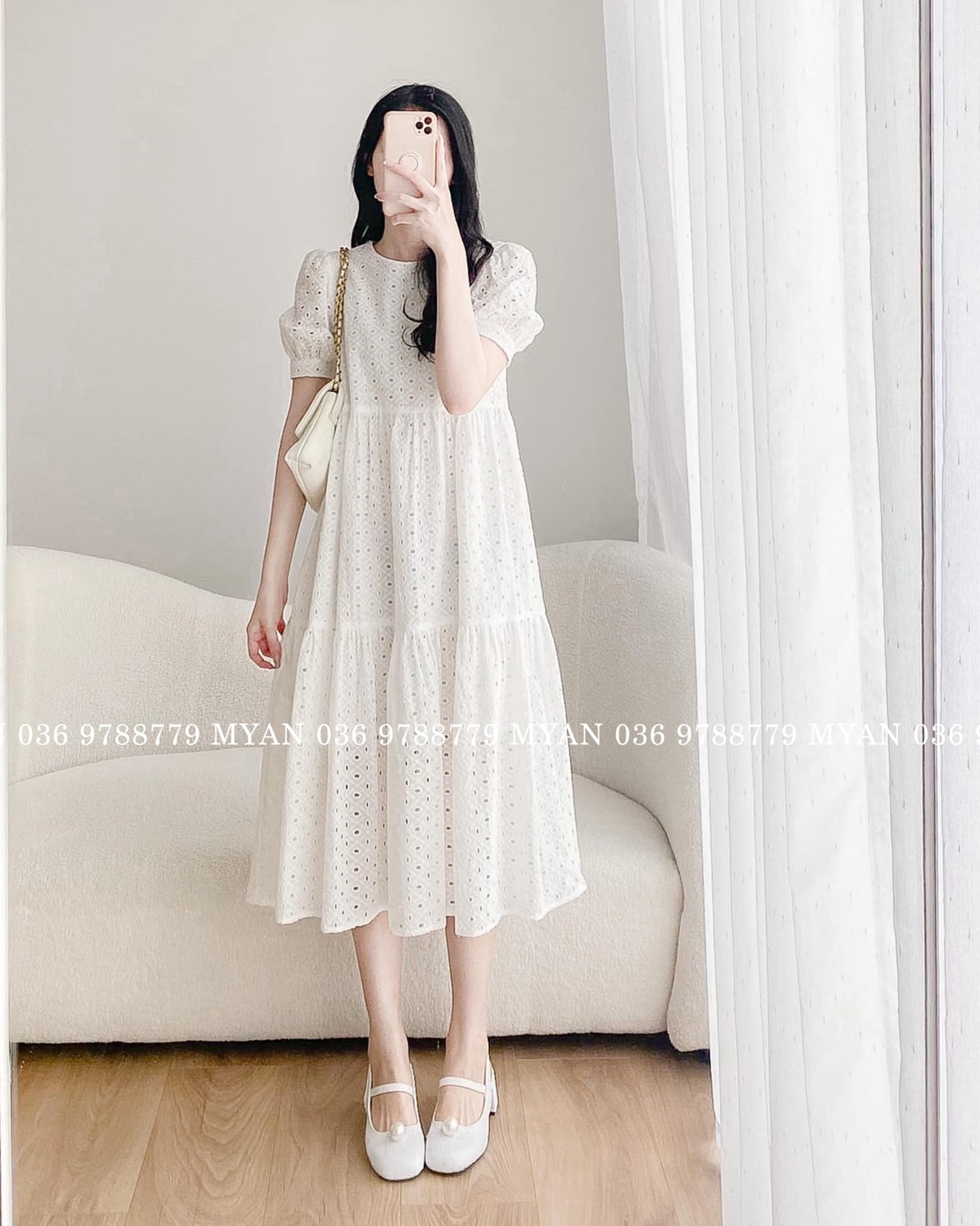 Mua Đầm Babydoll 2 Dây Trắng Vãi Xốp Váy 2 Dây Trắng Dáng Bầu LANI SHOP tại  Hà Linh Trần Store | Tiki