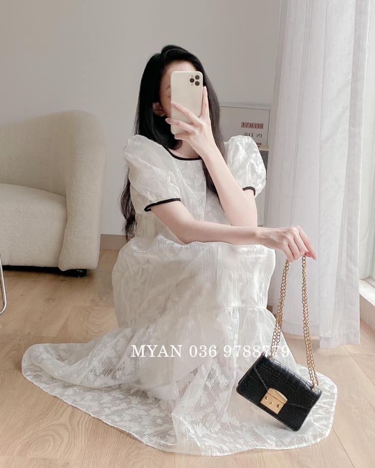 ORDER TAOBAO] VÁY BABYDOLL IN HOA NỔI HÀNG DÀY DẶN FROM Y HÌNH - Váy Fashion