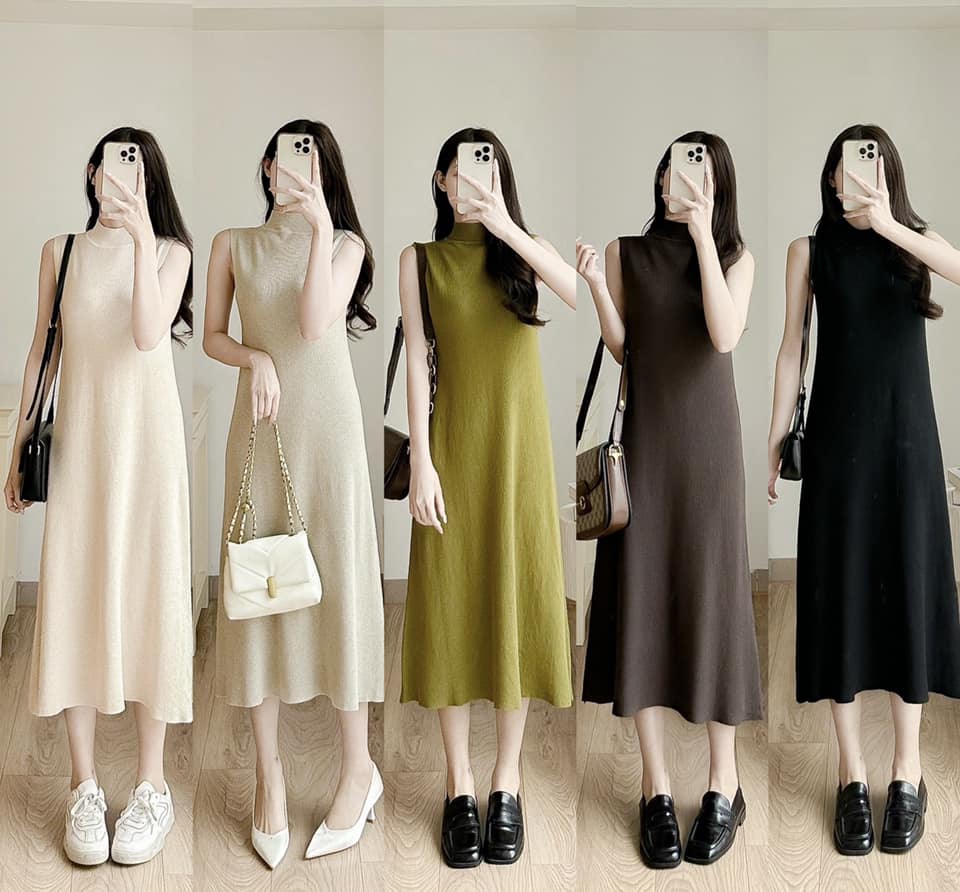 Mua Online Váy suông mùa hè - đầm suông sát nách mặc hè in chữ pore cá tính  | Khuyến mãi giá rẻ 85.000 đ