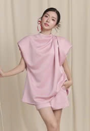 Áo xếp ly vai lệch
