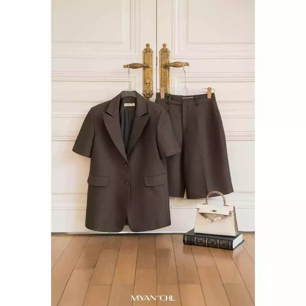Áo blazer ngắn tay 2 túi cơi