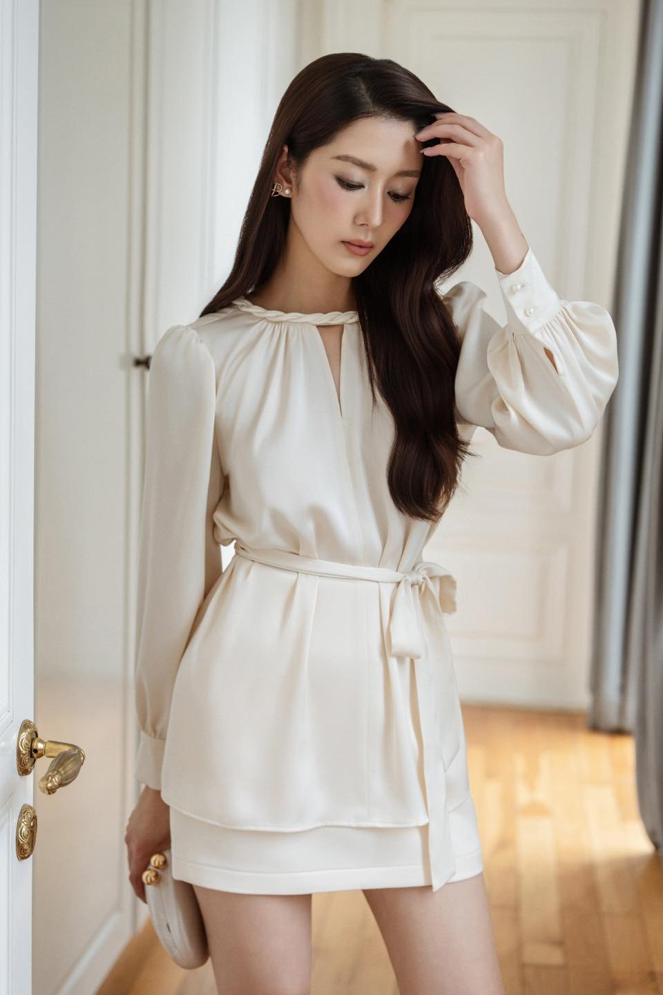 Áo sơ mi cổ tết dài tay
