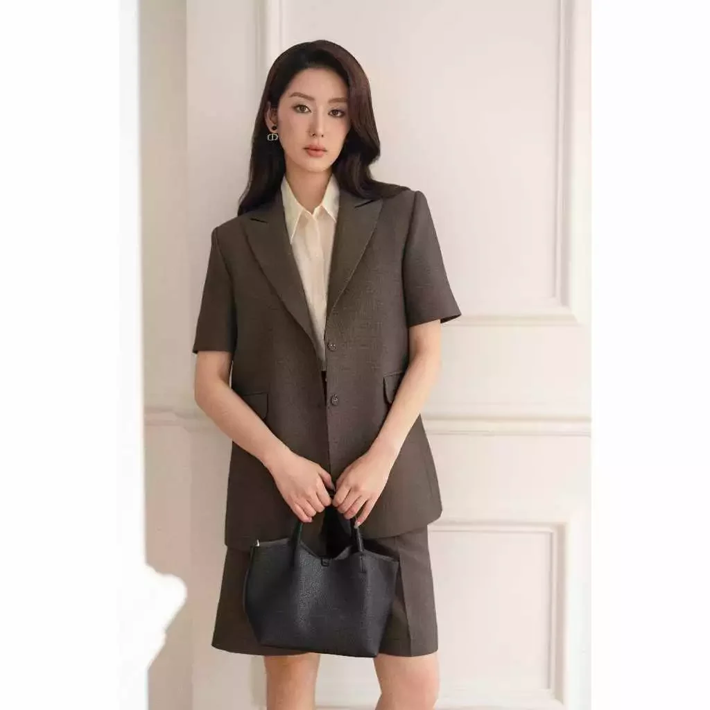Áo blazer ngắn tay 2 túi cơi