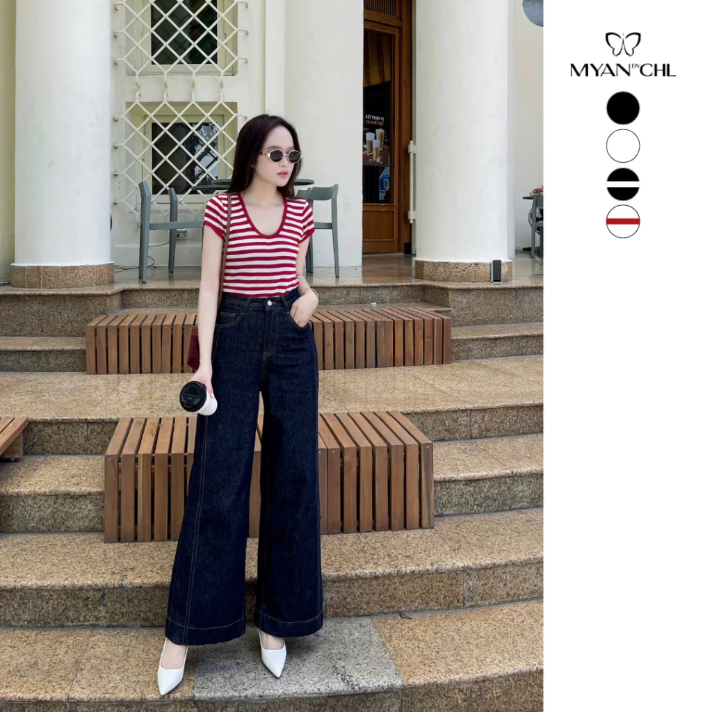 Áo thun ngắn tay cổ U (6778)