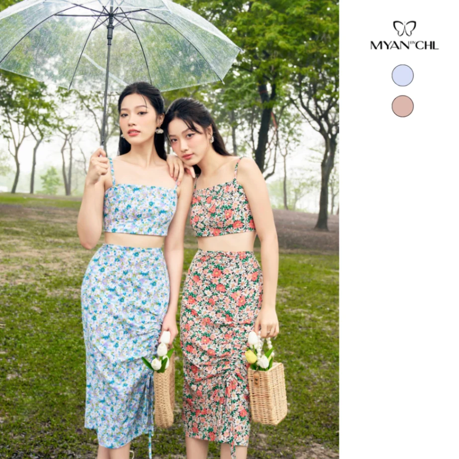 Chân váy rút dây (thuộc Svn042301 Set áo croptop + chân váy rút dây)