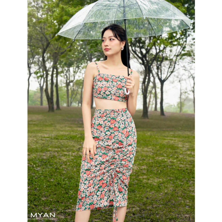 Chân váy rút dây (thuộc Svn042301 Set áo croptop + chân váy rút dây)