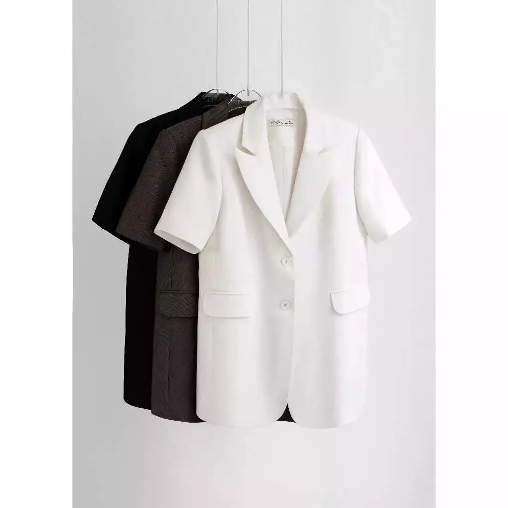 Áo blazer ngắn tay 2 túi cơi