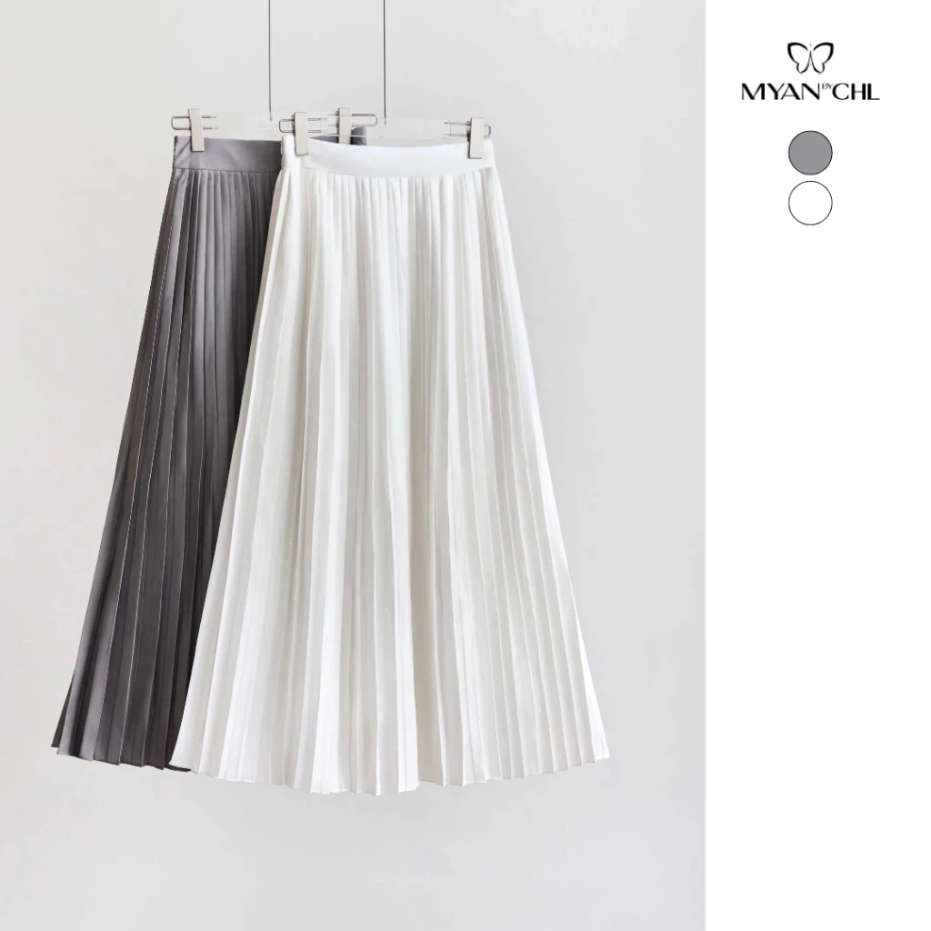 Chân váy lụa dập ly dáng dài