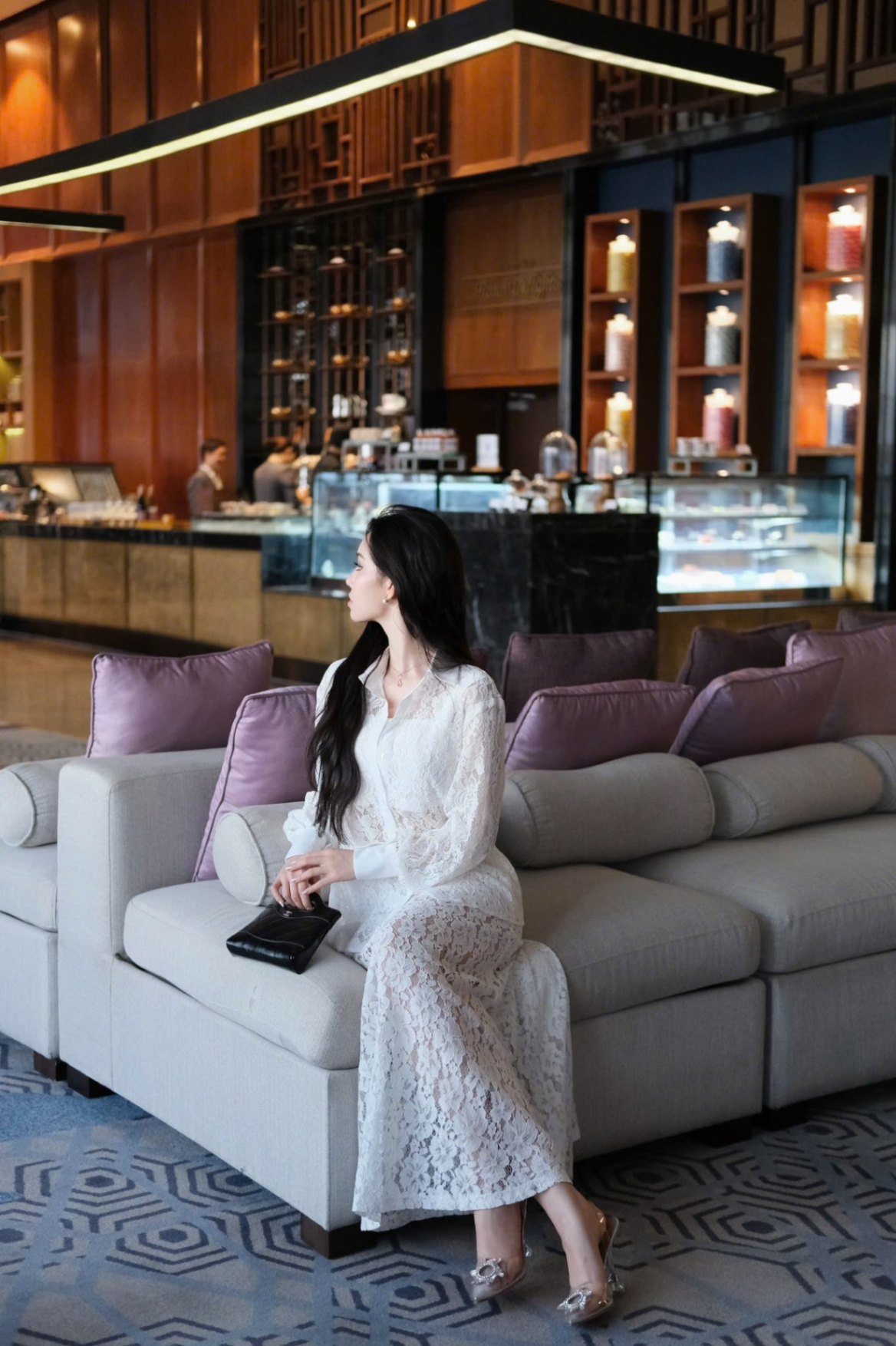 Áo sơ mi ren cổ đức dài tay