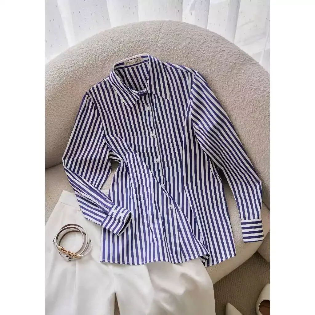 Áo sơ mi kẻ cổ đức dài tay