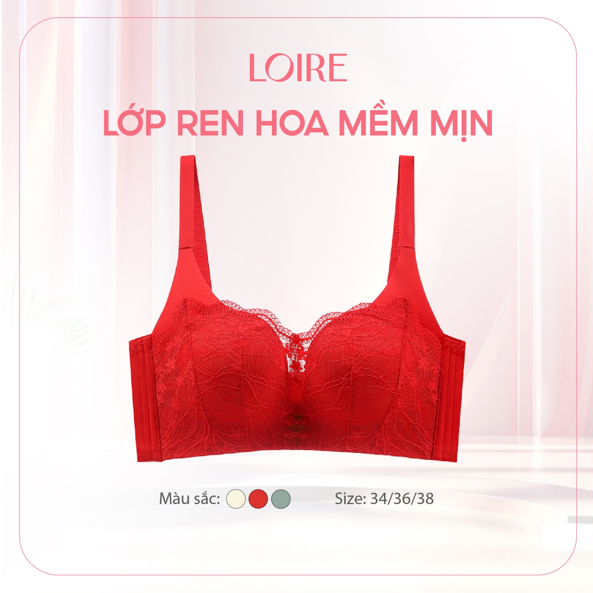 Áo Lót Đệm Vừa Lớp Ren Hoa Mềm Mịn BRPU189