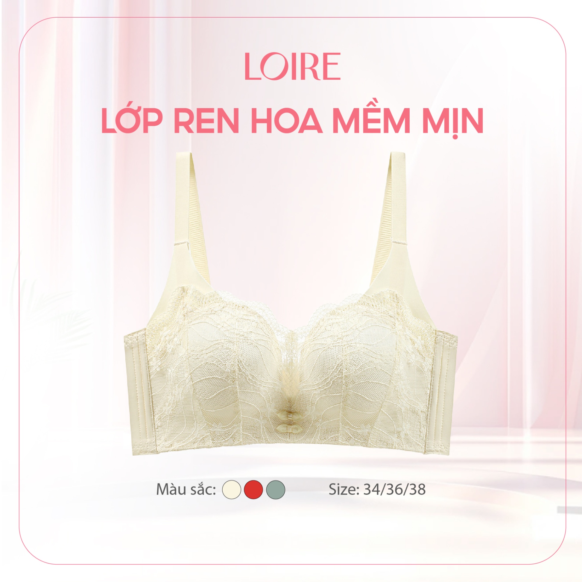 Áo Lót Đệm Vừa Lớp Ren Hoa Mềm Mịn BRPU189