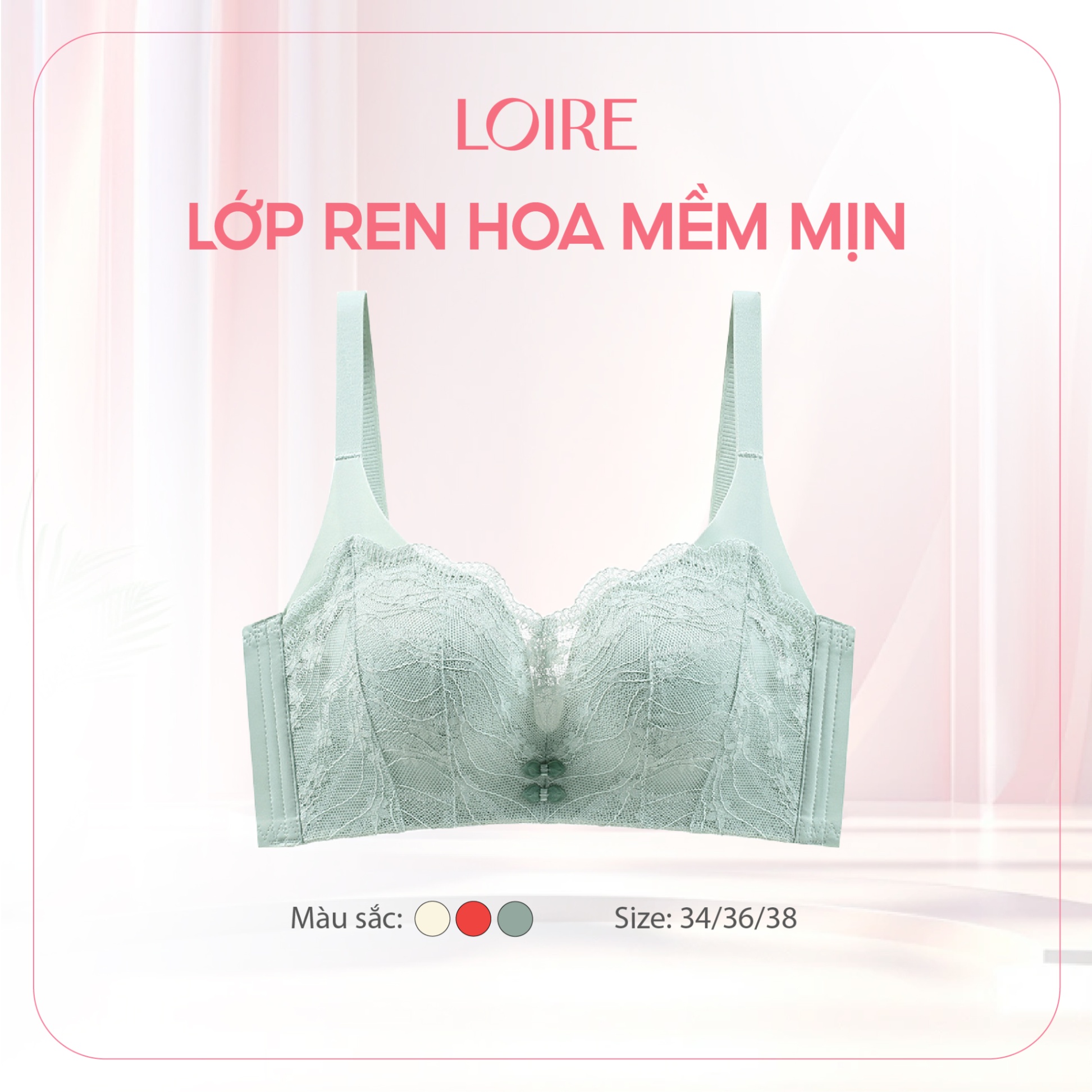 Áo Lót Đệm Vừa Lớp Ren Hoa Mềm Mịn BRPU189