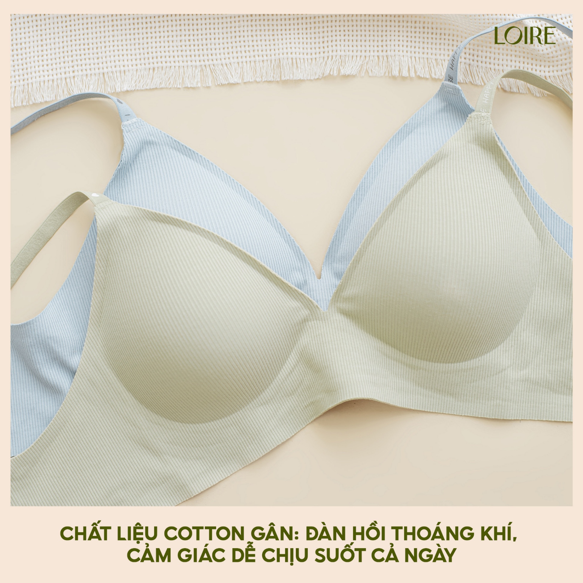 Áo Lót Không Gọng Đệm Mỏng Cotton Gân BRTS172