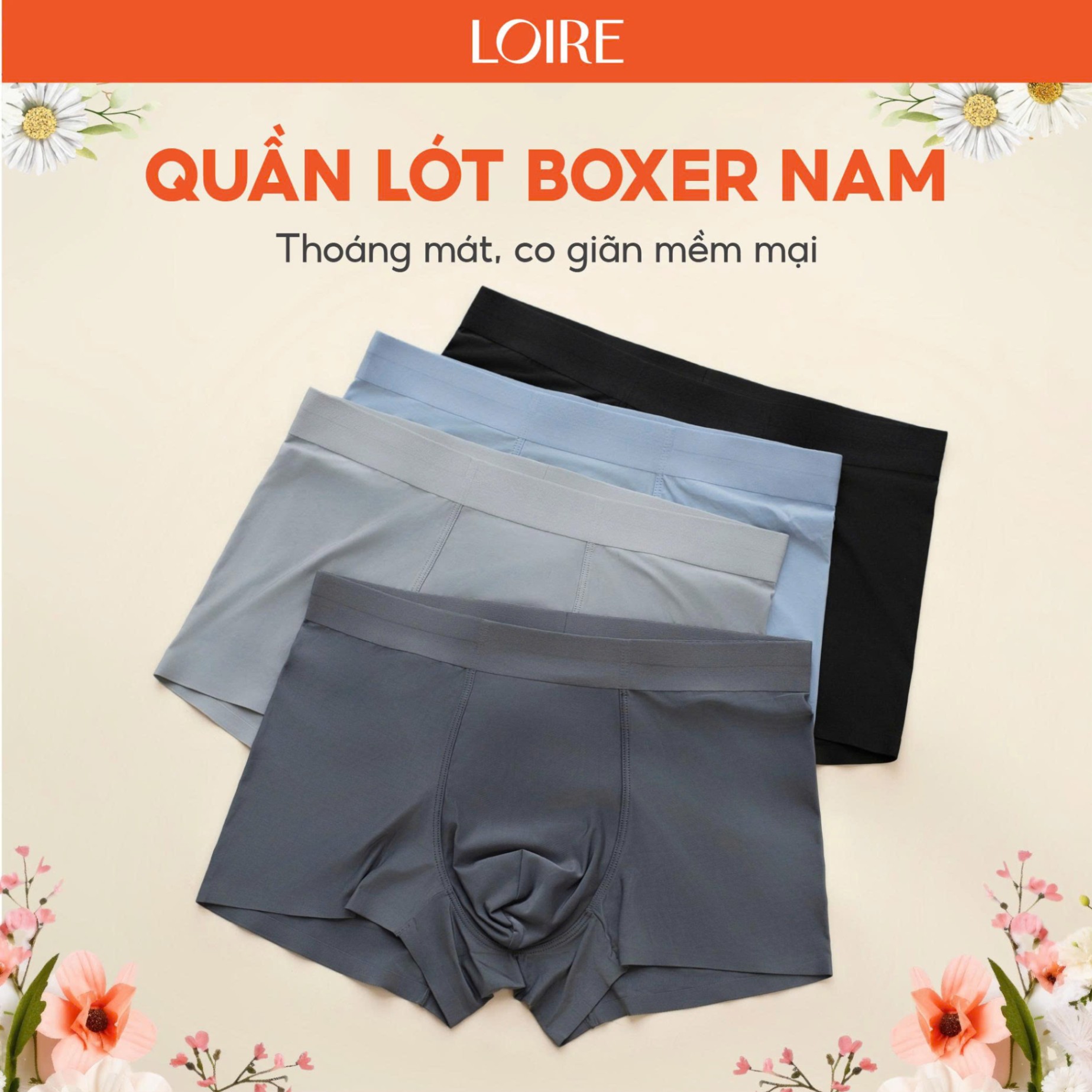 Quần lót Boxer nam thoáng mát, trẻ trung MQL250501