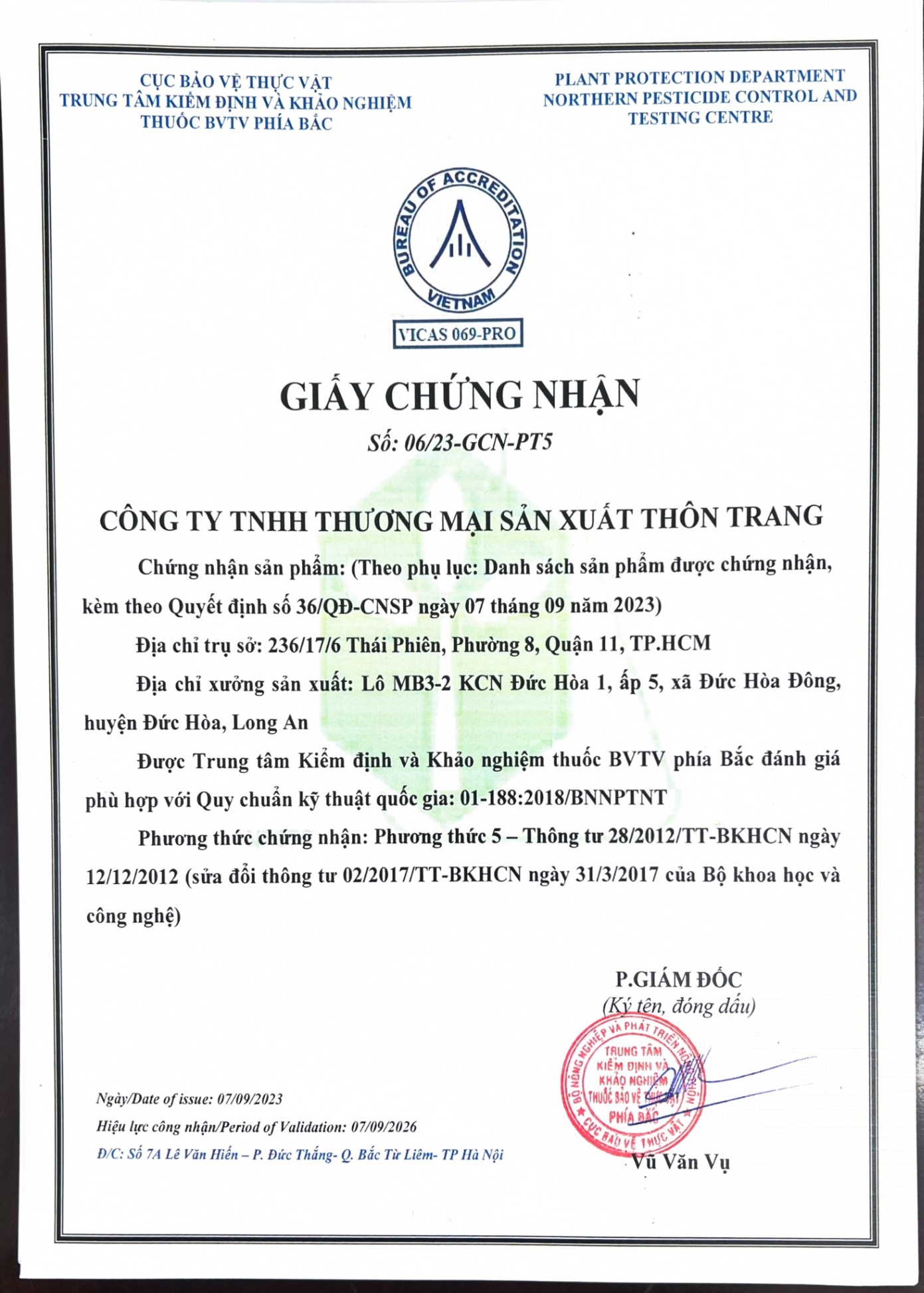 Công ty TNHH Thương mại sản xuất Thôn Trang