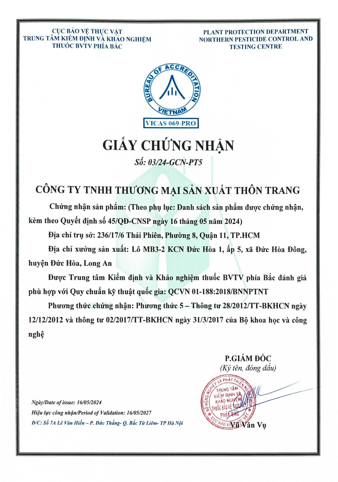 CÔNG TY TNHH THƯƠNG MẠI SẢN XUẤT THÔN TRANG