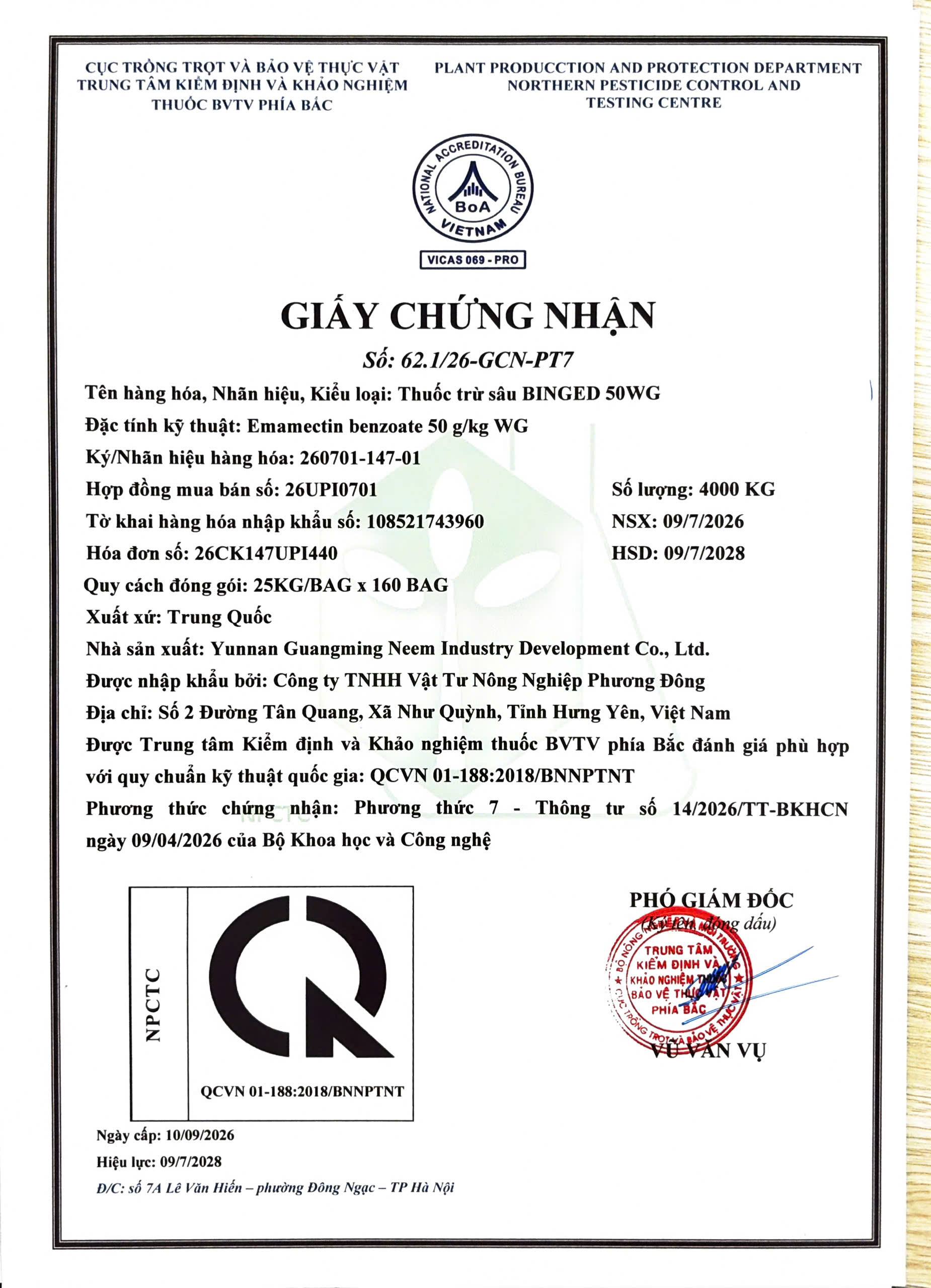 SẢN PHẨM THUỐC BVTV CỦA CÔNG TY TNHH VẬT TƯ NÔNG NGHIỆP PHƯƠNG ĐÔNG