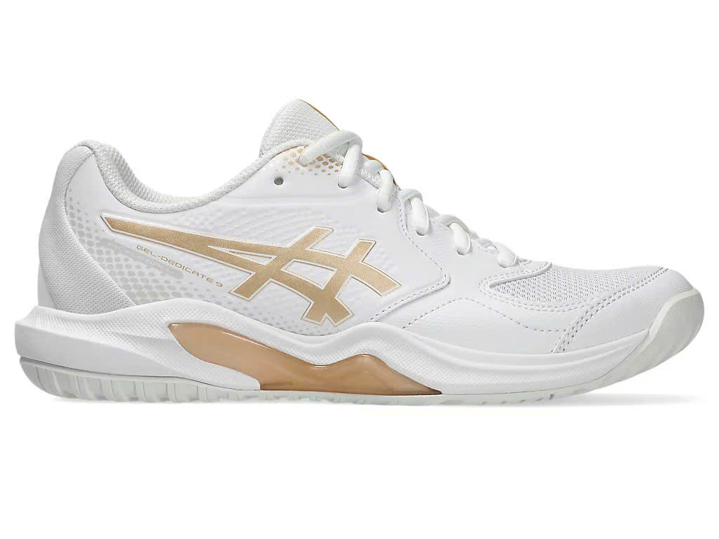 Giày Asics Pickleball Tennis Asics GEL-DEDICATE 9 ‘White/Champagne’ (1042A317-100)
