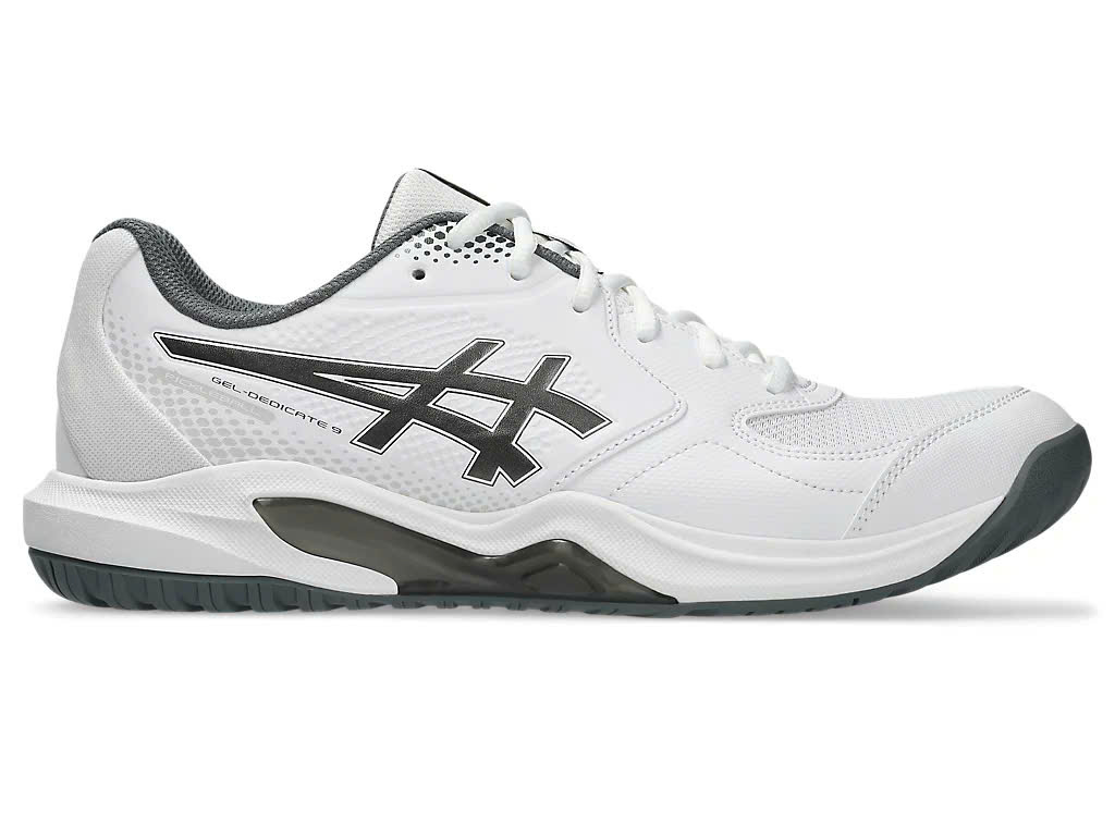 Giày Asics Pickleball/Tennis Gel-Dedicate 9 ‘White/Gunmetal’ (1041A545-100)