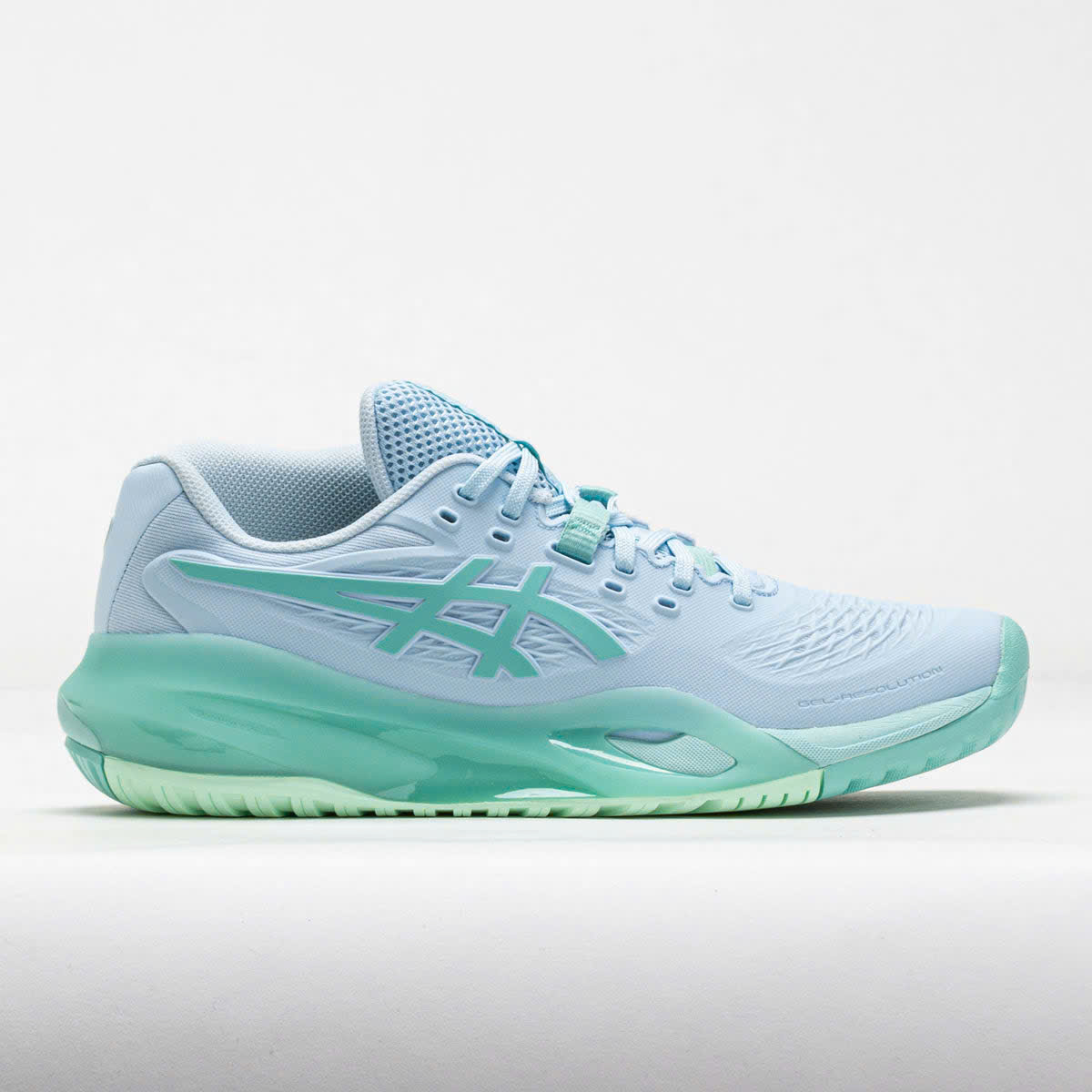 Giày Asics Pickleball/Tennis Nữ GEL-RESOLUTION X ‘Light Blue/Oasis Green’ (1042A279-402)