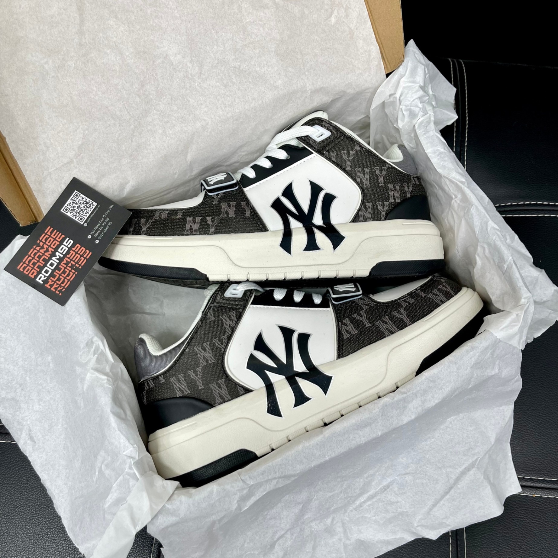 MLB Korea Chunky Liner Mid Ny Black White