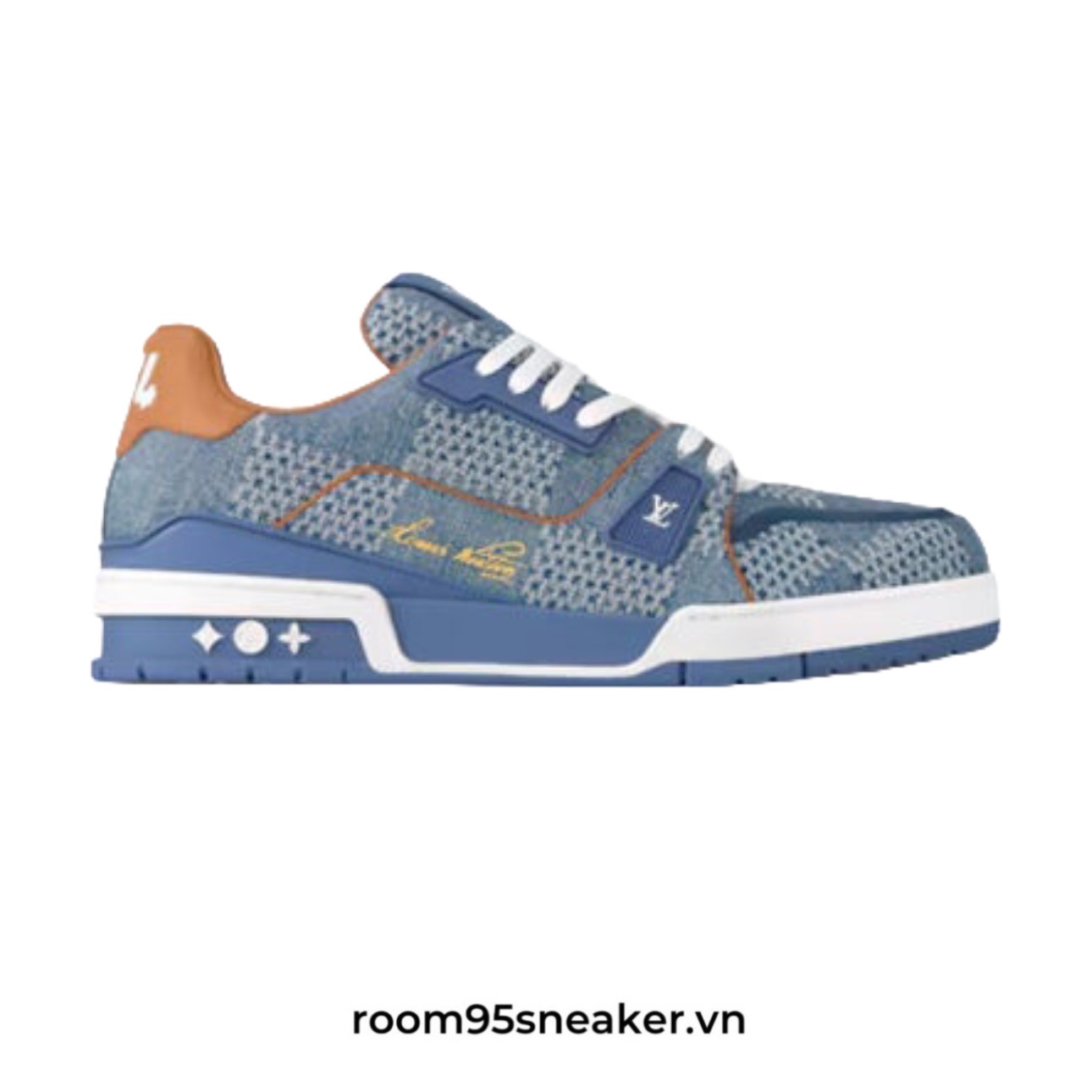 R19 Louis Vuitton LV Trainer #54 Denim Damier Blue
