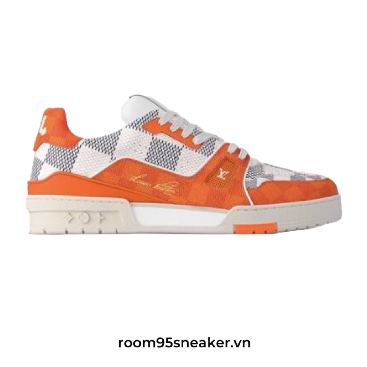 R19 Giày Louis Vuitton LV Trainer #54 Damier Orange Best Quality