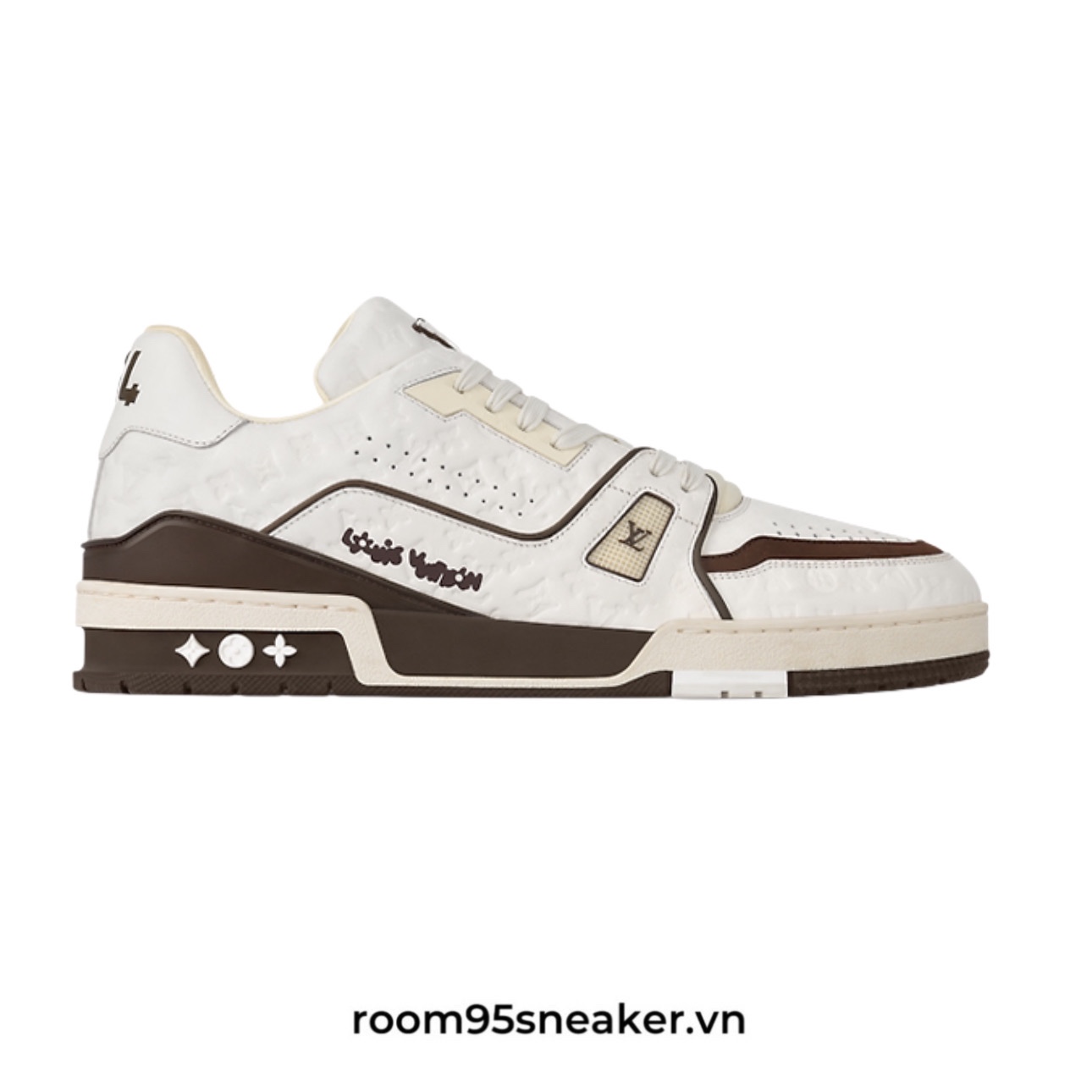 R19 Louis Vuitton LV Trainer #54 Monogram Embossed White