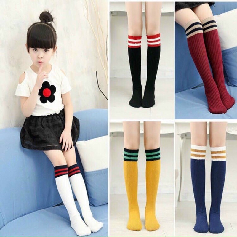 Tất boot cotton len sọc siêu mềm cho bé gái