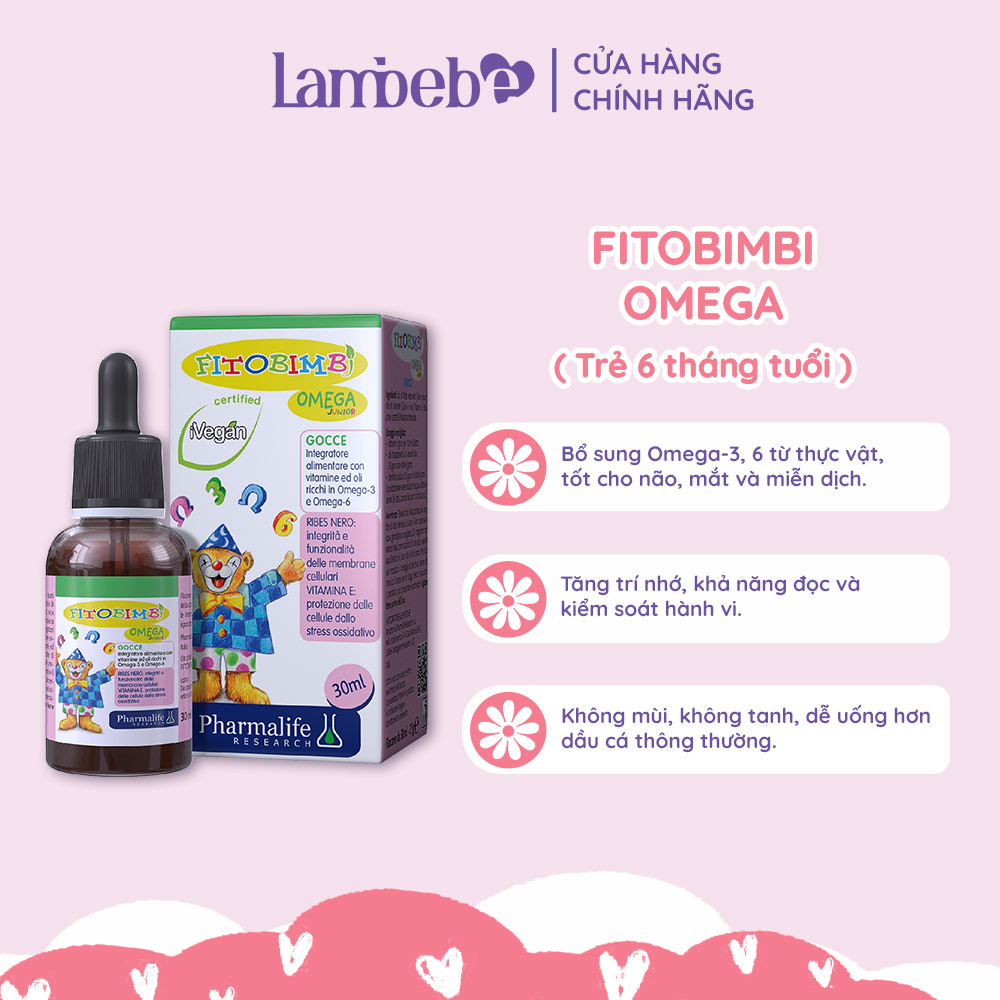 FITOBIMBI Omega Junior - Giúp Bé Phát Triển Trí Não Toàn Diện,Tốt Cho Mắt ( lọ 30ml)