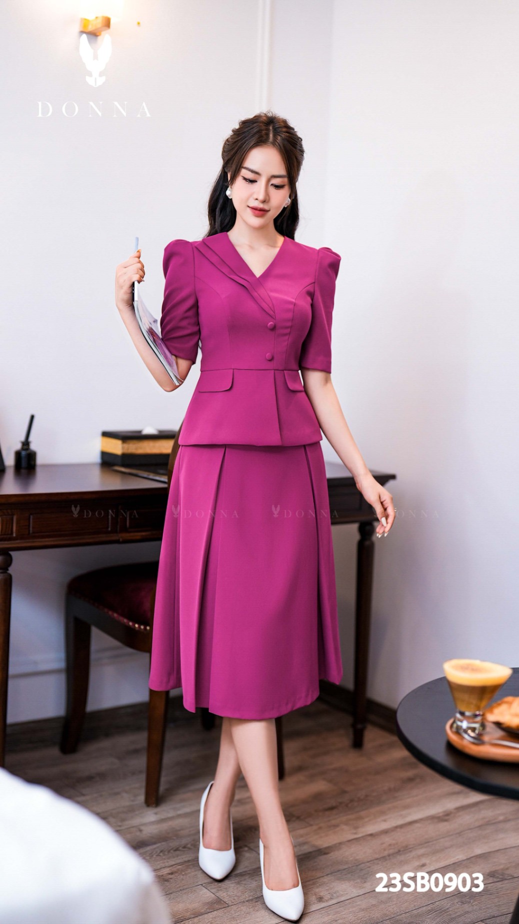 23SB0903 - Set bộ hồng cẩm chéo hàn