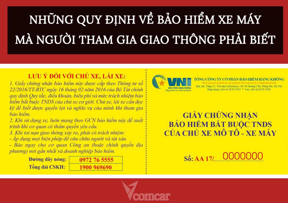 Những quy định về bảo hiểm xe máy mà người tham gia giao thông phải biết