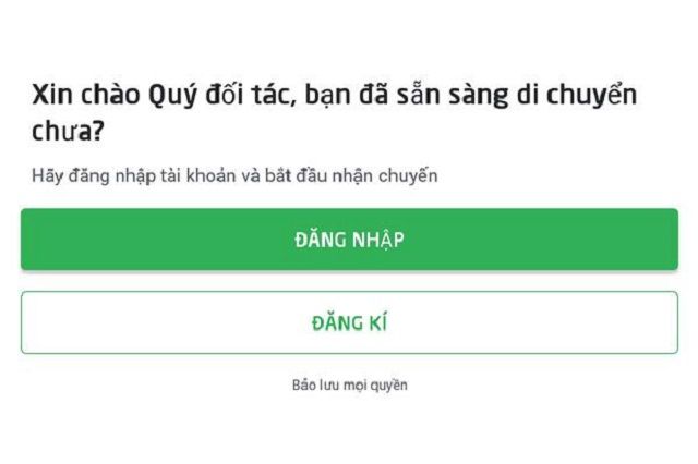 Nhấn vào “Đăng ký” để bắt đầu đăng ký Gojek