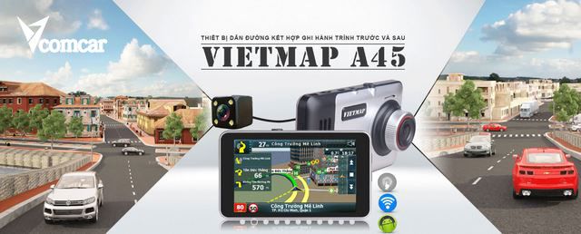 Ảnh 3: A45 của Vietmap kết hợp giữa thiết bị chỉ đường và camera hành trình