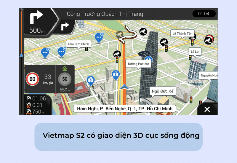 Giao diện sống động của vietmap s2