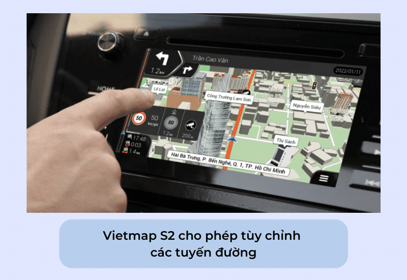 Tùy chỉnh tuyến đường trên vietmap s2