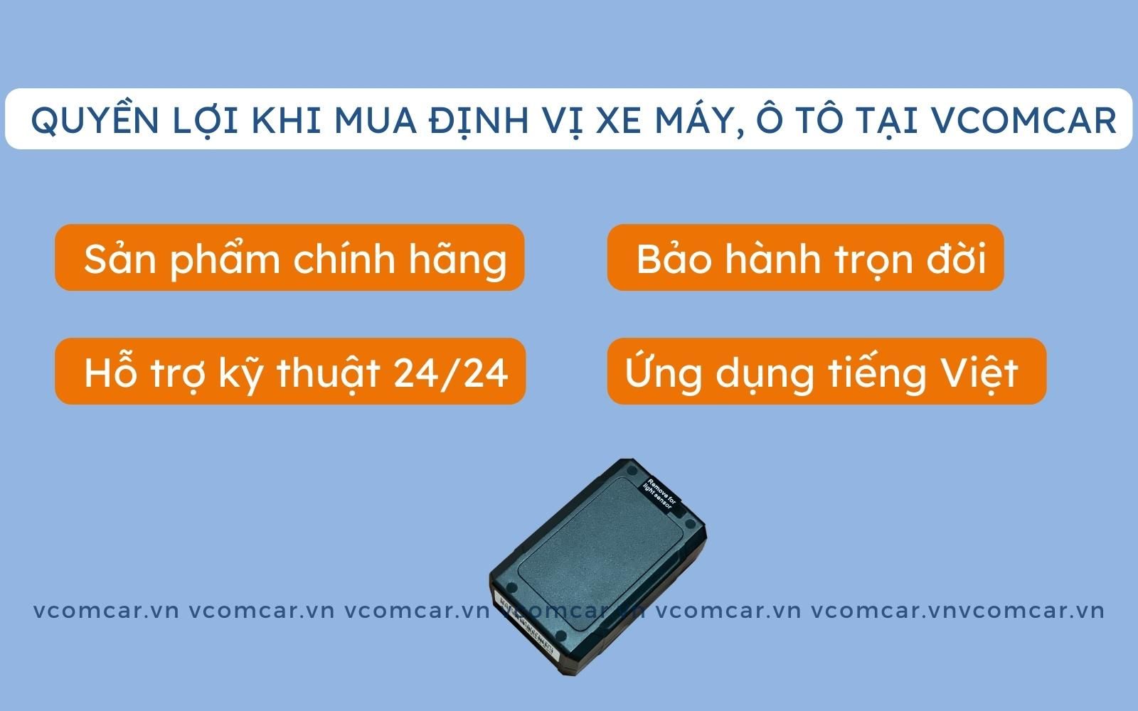 Quyền lợi khi mua định vị xe máy, ô tô tại Vcomcar