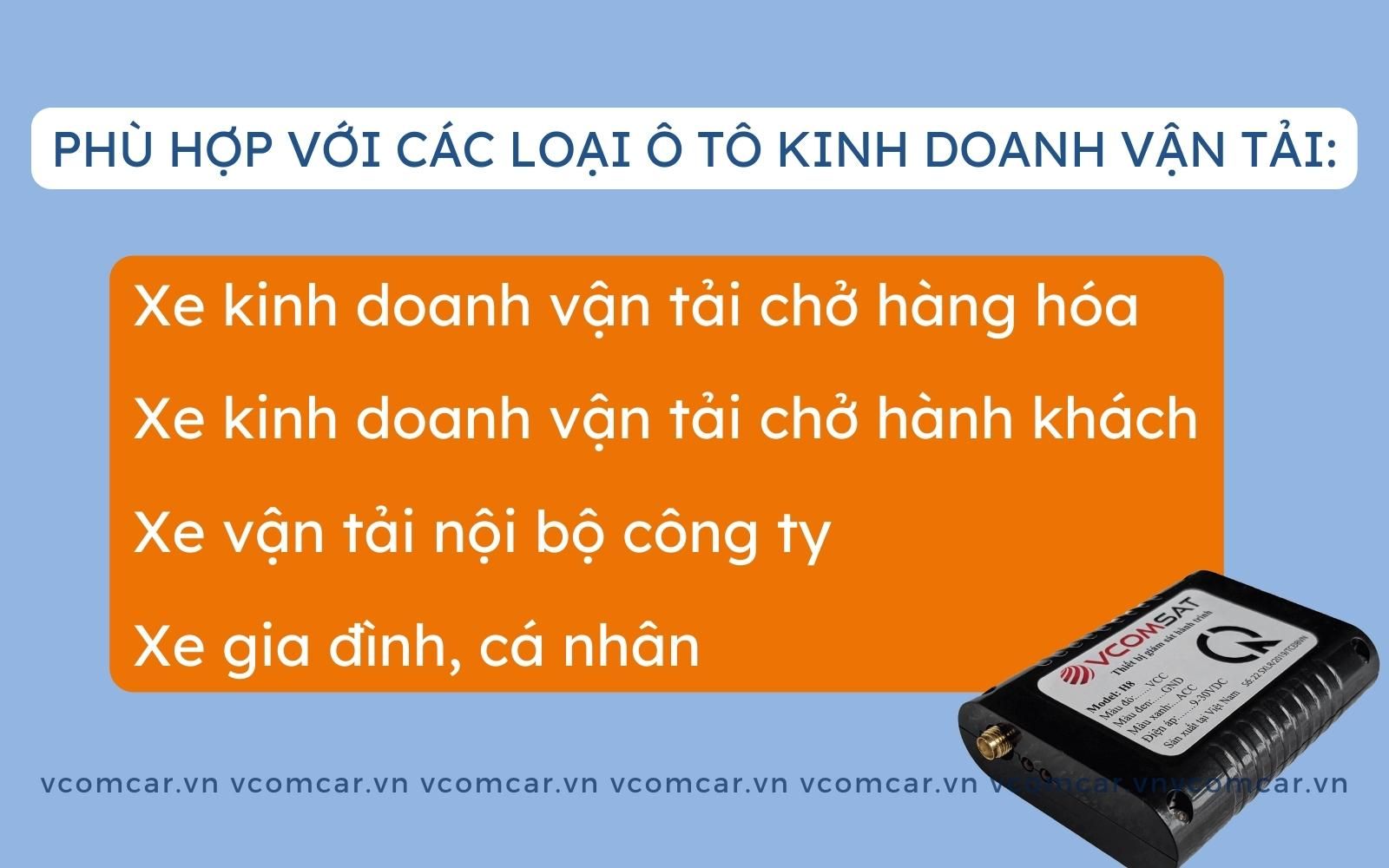 Phù hợp với các loại ô tô kinh doanh vận tải: