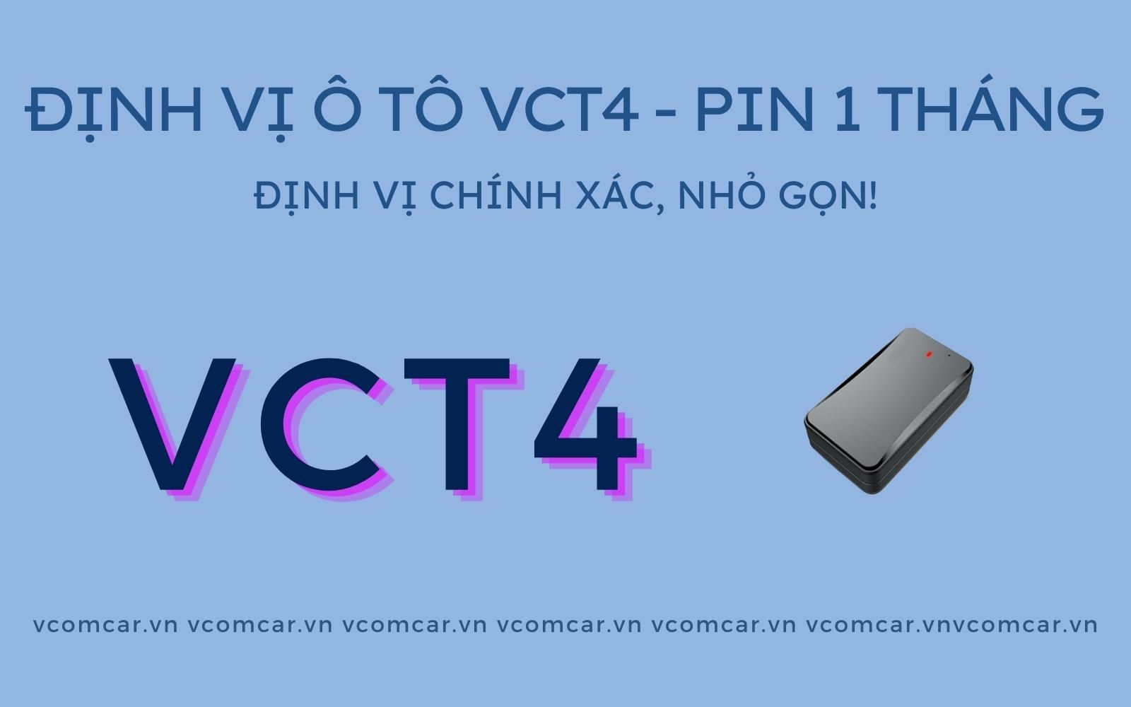 Định Vị Ô Tô Dùng Pin VCT4 PIN 1 Tháng