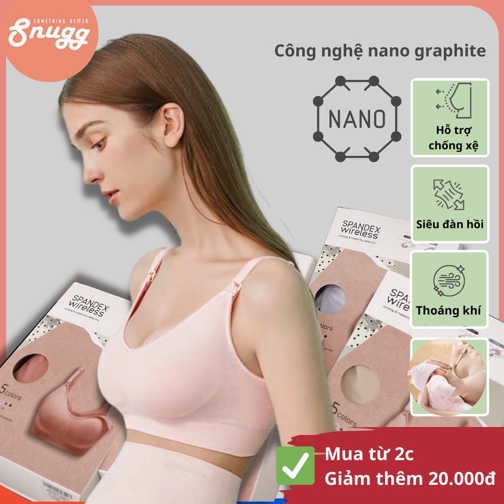 Áo ngực bầu và cho con bú hỗ trợ chống xệ Snugg - công nghệ nano graphite siêu bền siêu đàn hồi Snugg - SNU1955