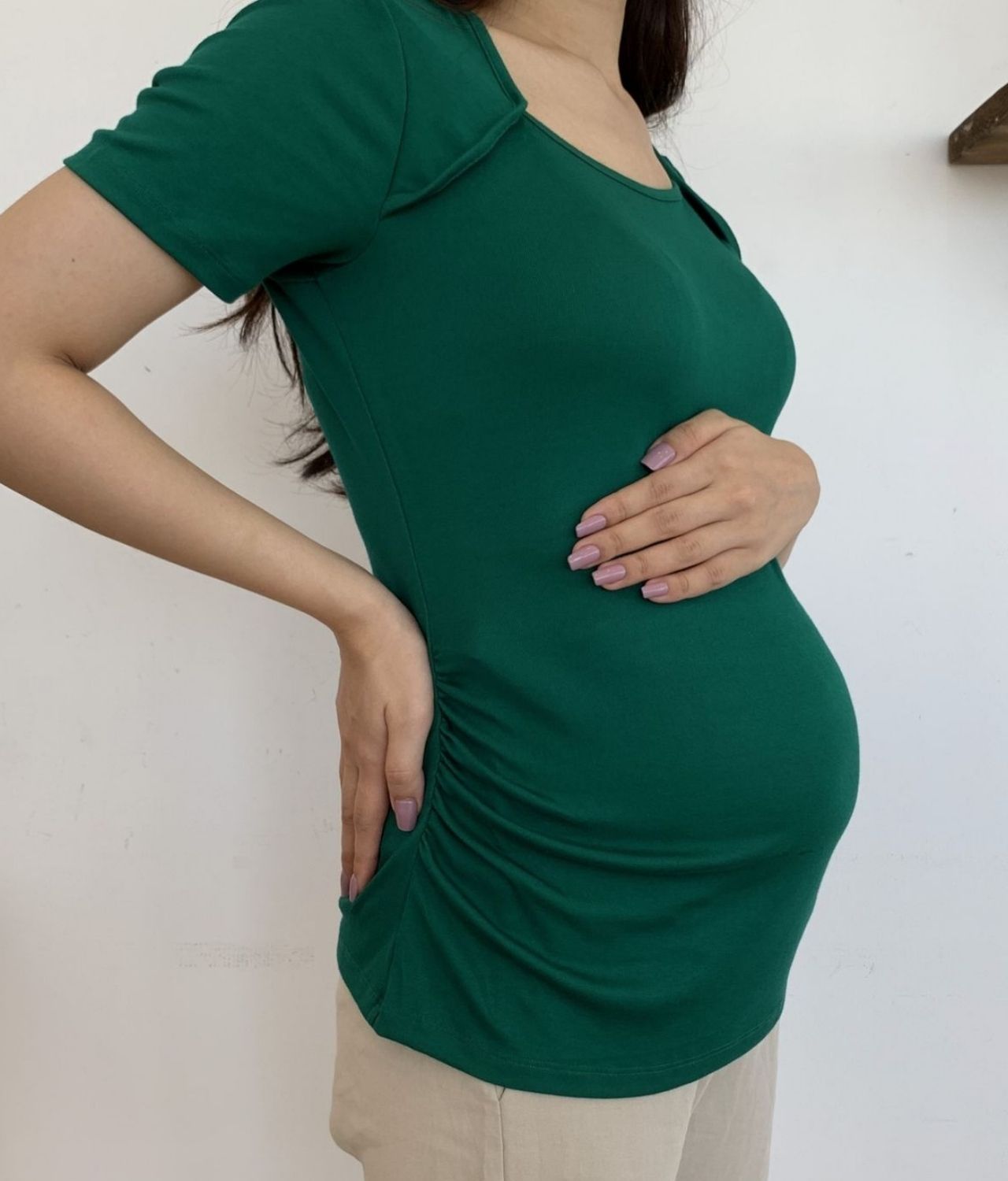 Áo bầu cổ vuông tay ngắn Canvaus kháng khuẩn - Must have cho mẹ bầu- Snugg SNU2062
