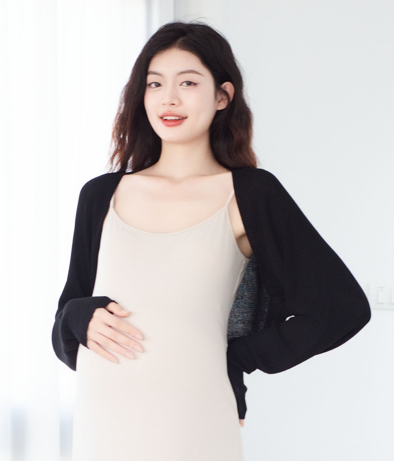 Áo cardigan bầu 4 mùa dáng lửng, sợi dệt kim mềm mại, chống tia cực tím Snugg - SNU2145
