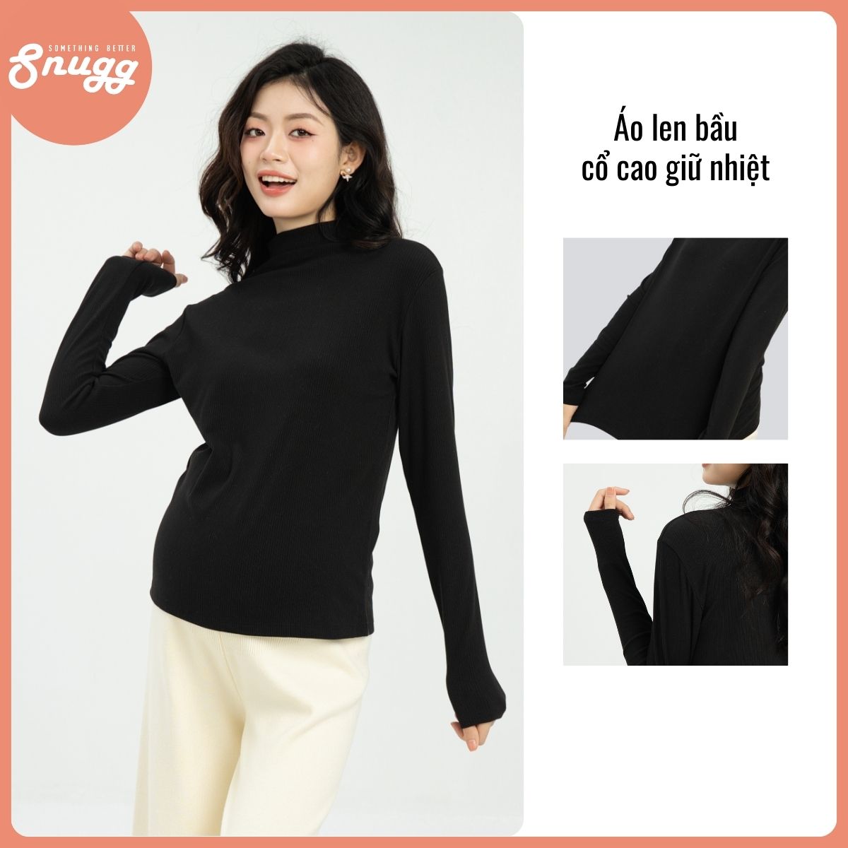 Áo len bầu cổ 5cm dệt sợi mịn Đông Xuân 2024 - Snugg SNU2209