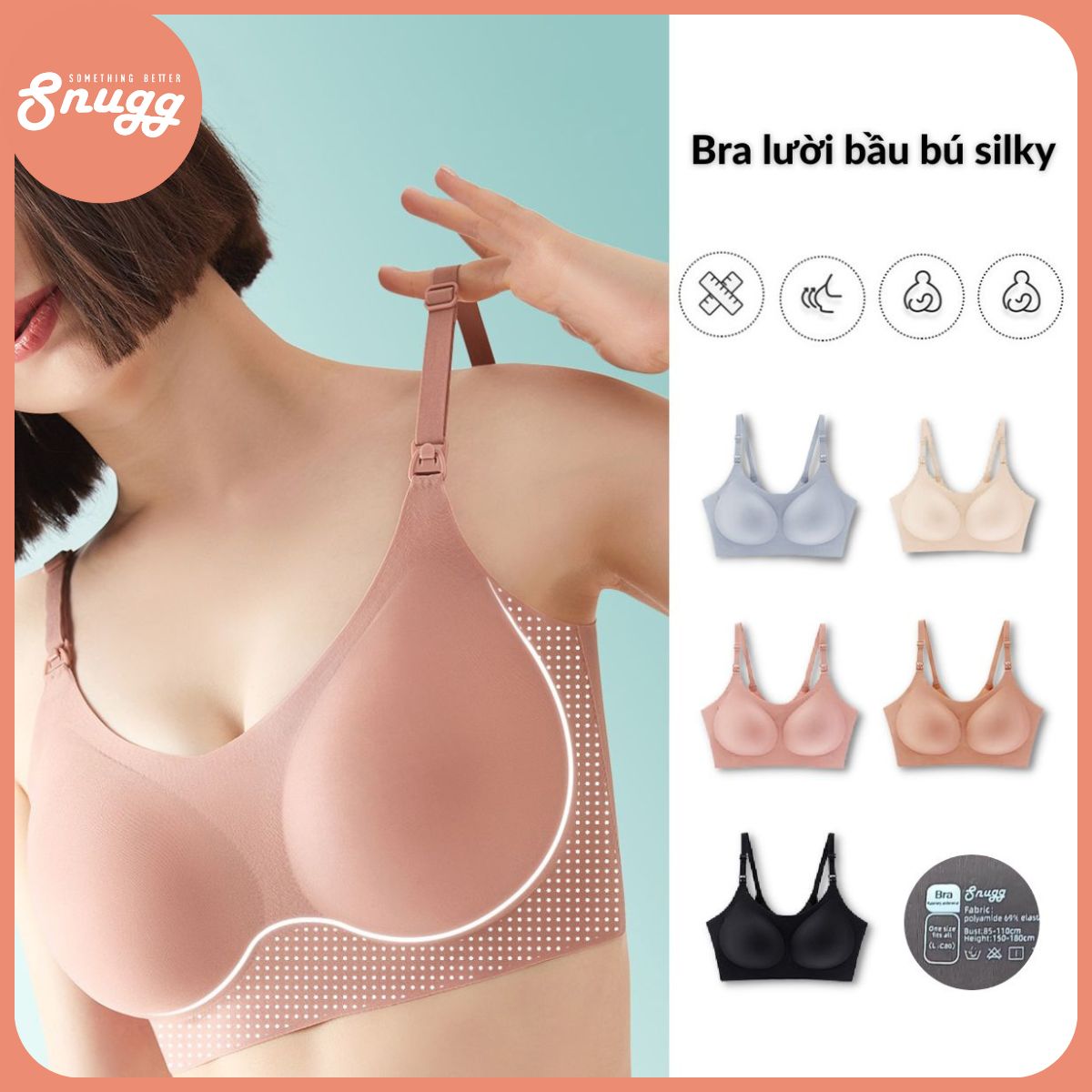 Áo ngực bầu và cho con bú Bra lười Silky Snugg siêu mềm, siêu co giãn 2023 - SNU2170